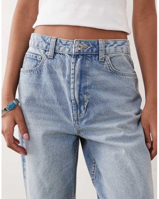 ASOS Blue High Rise Relaxed Mom Jeans