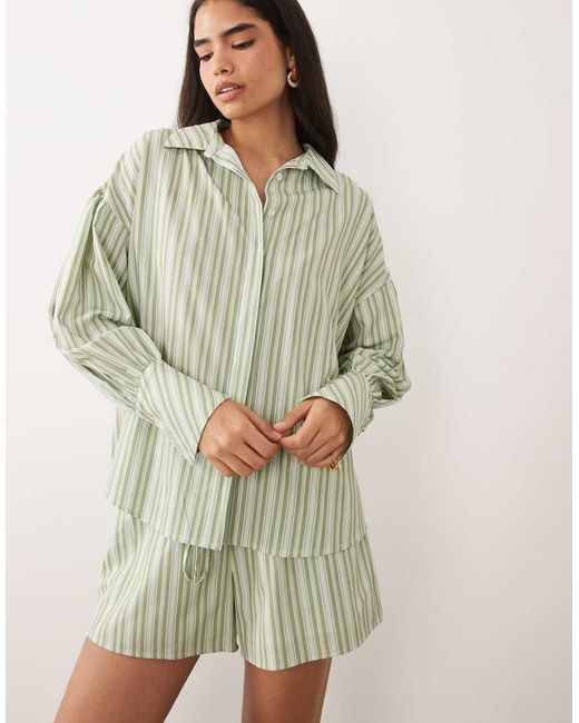 Aria Cove Natural Pocket Front Deep Cuff Oversized Shirt