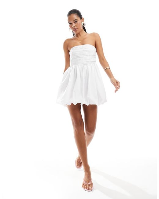 Vero Moda Mini Bandeau-Jurk Met Pofzoom in het White