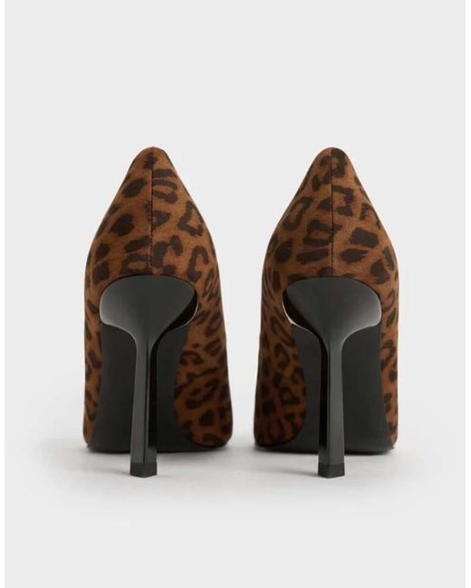 Charles & Keith Brown Leopard-Print Pointed-Toe Pumps
