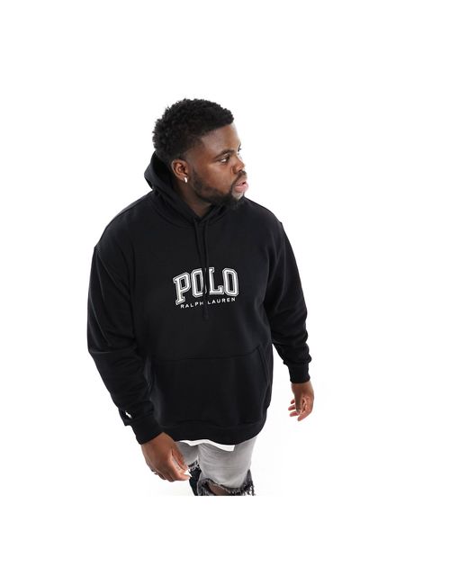Big & tall - sweat à capuche à logo universitaire Polo Ralph Lauren pour homme en coloris Black