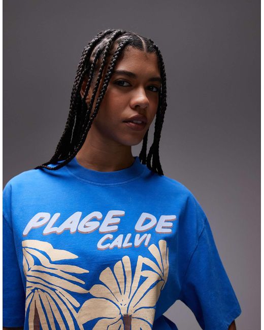 TOPSHOP Blue – oversize-t-shirt