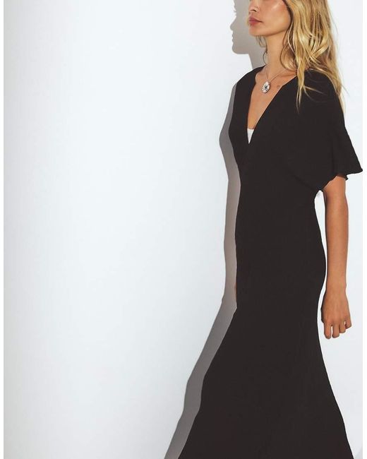 NA-KD Gray Crinkle Short Sleeve Maxi Dress