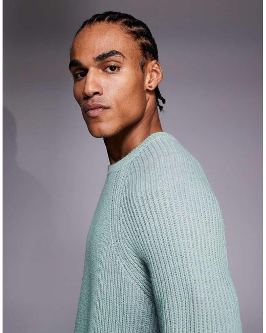 ASOS Blue Oversized Knitted Jumper for men