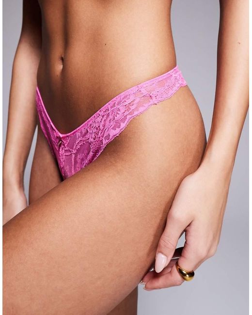 Boux Avenue Pink Mollie Floral Lace Thong