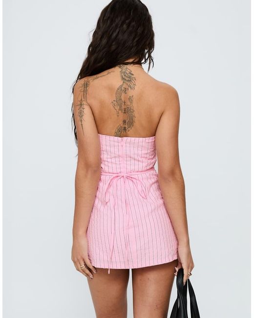 Princess Polly White Yumiko Cotton Rich Bandeau Playsuit