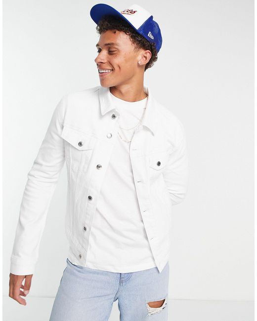 ASOS Skinny Fit Denim Jacket in White for Men Lyst Canada