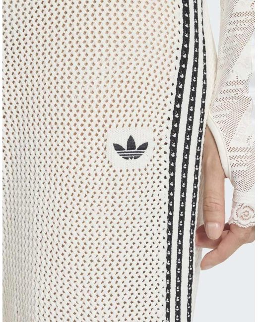 Adidas Originals White Knitted Crochet Firebird Track Pants
