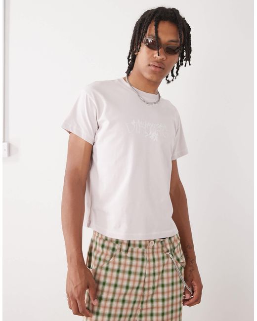 Reclaimed (vintage) – kastiges cropped t-shirt in White für Herren