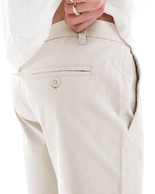 French Connection White French Connection Slim Chino Shorts for men