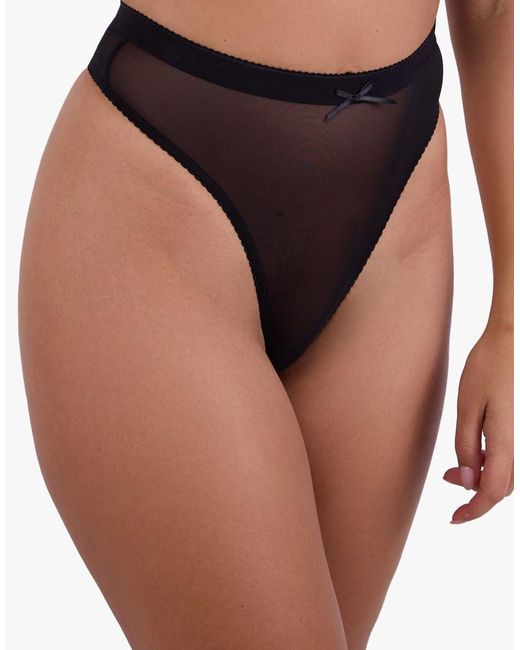 Playful Promises Brown Josie Mesh High Waist Thong