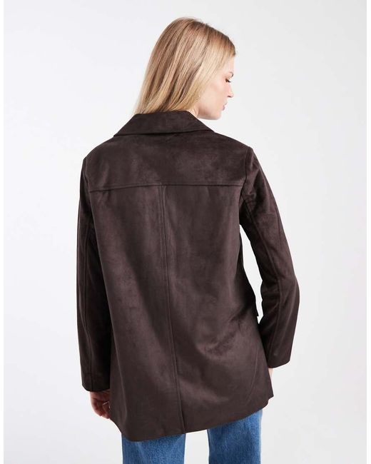 ONLY Brown Faux Suede Blazer