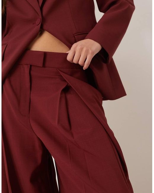 Mango Red Dani Tailo Wide Leg Trouser Co-ord