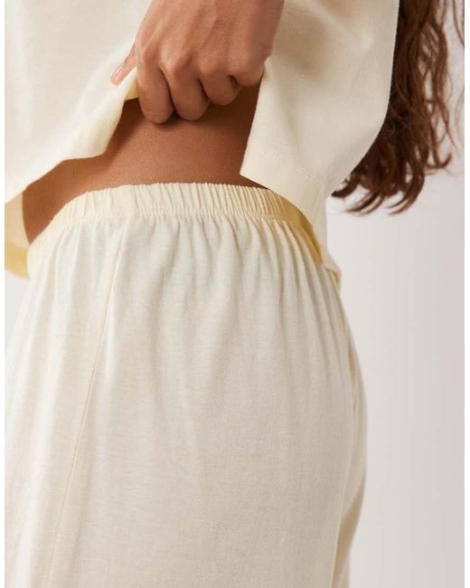 ASOS Natural Asos Design Petite Mix & Match Cotton Pyjama Trouser
