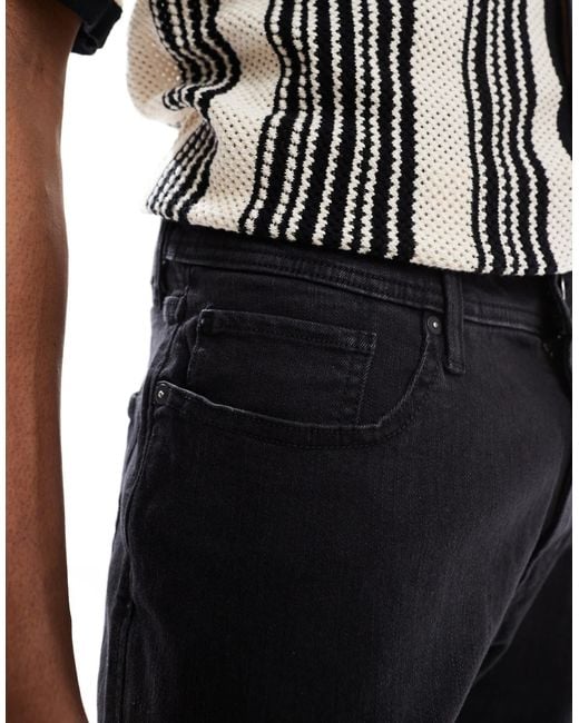 JJ Rebel Black Turn Up Denim Short for men