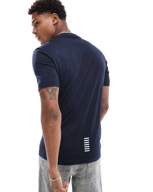 EA7 Blue T-Shirt With Chest Logo for men