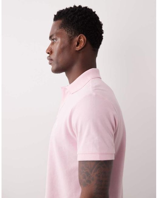 Polo Ralph Lauren Pink Icon Logo Custom Slim Fit Pique Polo for men