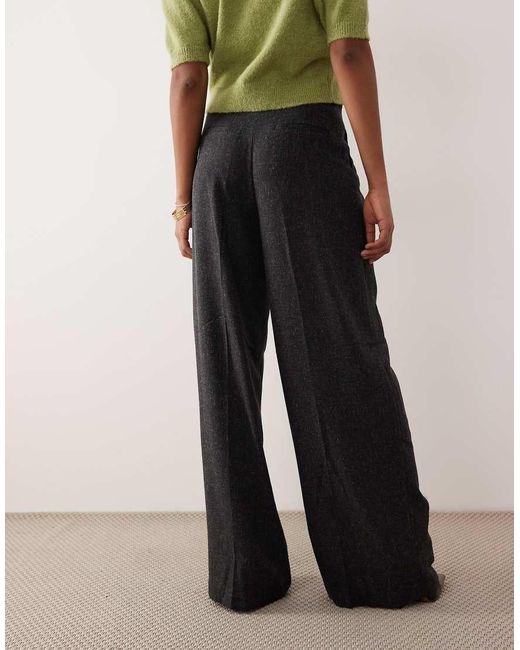 JDY Tall Green High Waist Wide Leg Textured Tailored Pants
