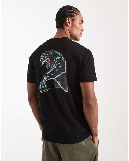 Santa Cruz Black Natas Panther Graphic T-shirt for men