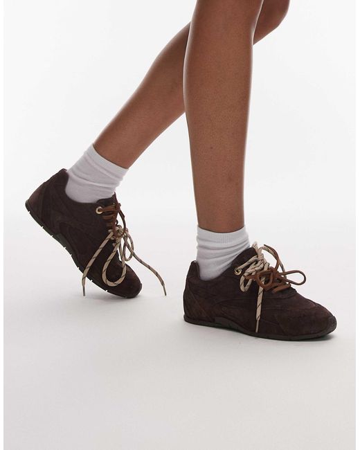 Myr-aa - baskets à lacets en daim - chocolat Bronx en coloris Brown