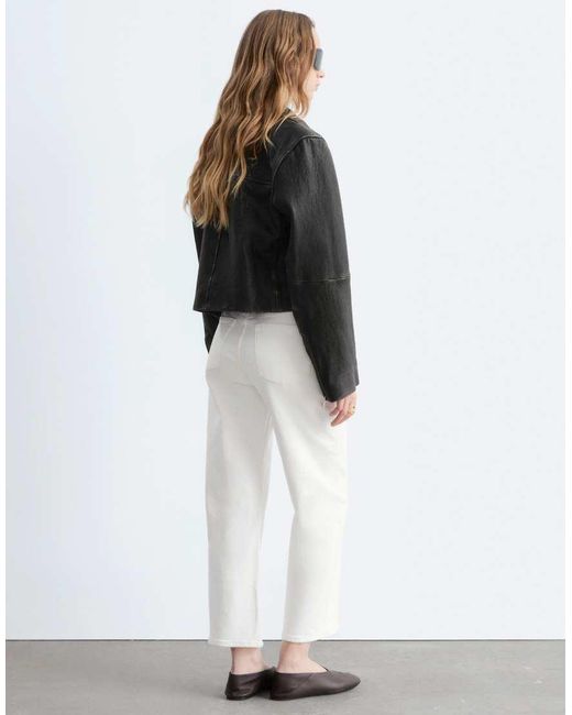 & Other Stories White High Waist Wide Cropped Jeans