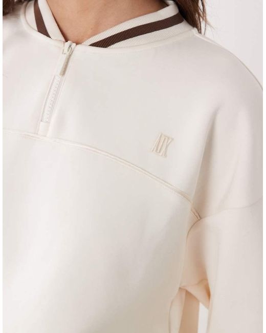ARMANI EXCHANGE Natural 1/4 Zip Tipped Co-ord Sweatshirt