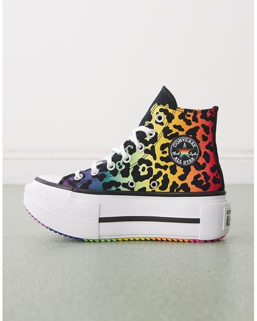 Chuck Taylor Pride Lift Double Stack di Converse in Metallic