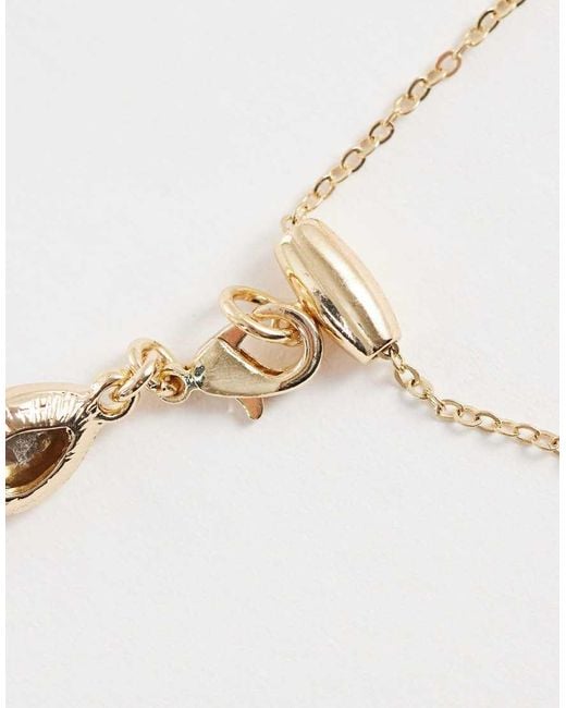 Reclaimed Vintage Natural Unisex Rhinestone Choker Chain Necklace