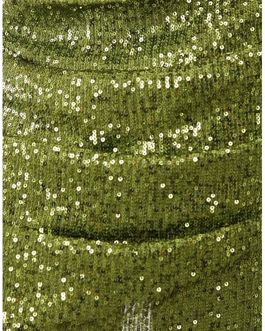 ASOS Green Sequin Draped Mini Skirt