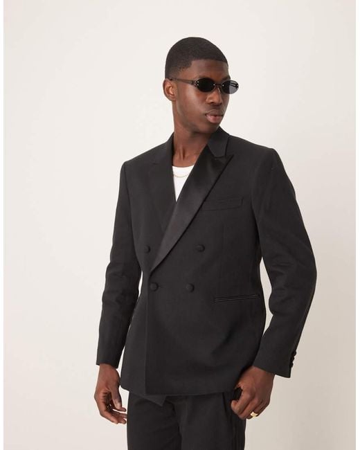 ASOS Black Slim Tuxedo Suit Jacket for men