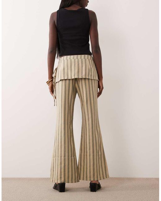 Lioness Natural Alpine Skirt Tie Detail Flared Pants
