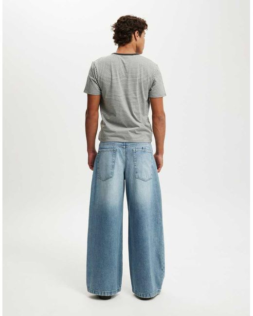 Cotton On Blue Y2K Super Wide Jean for men