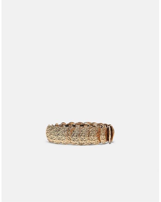 Stradivarius White Stretch Metal Belt