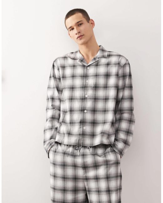 Chemise oversize d'ensemble en flanelle à carreaux - noir et Weekday pour homme en coloris Gray