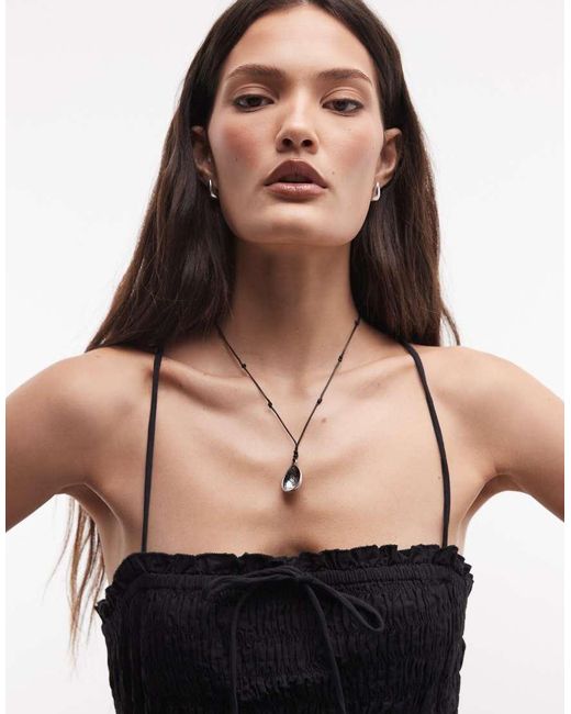 Collusion Black Smock Tie Detail Mini Dress