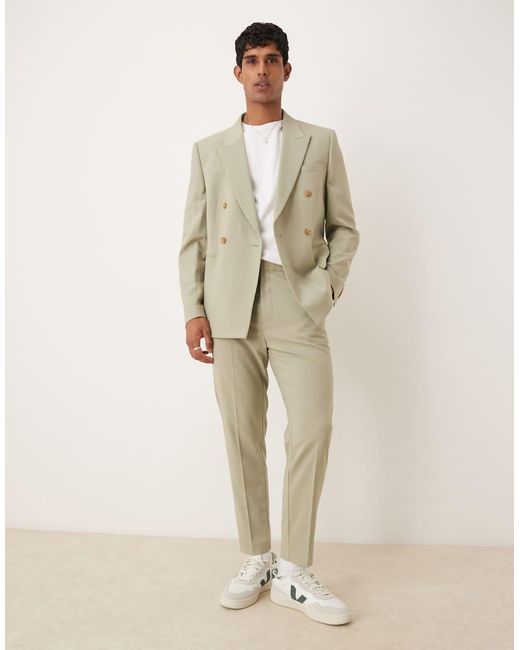 ASOS Natural Tapered Suit Pants for men