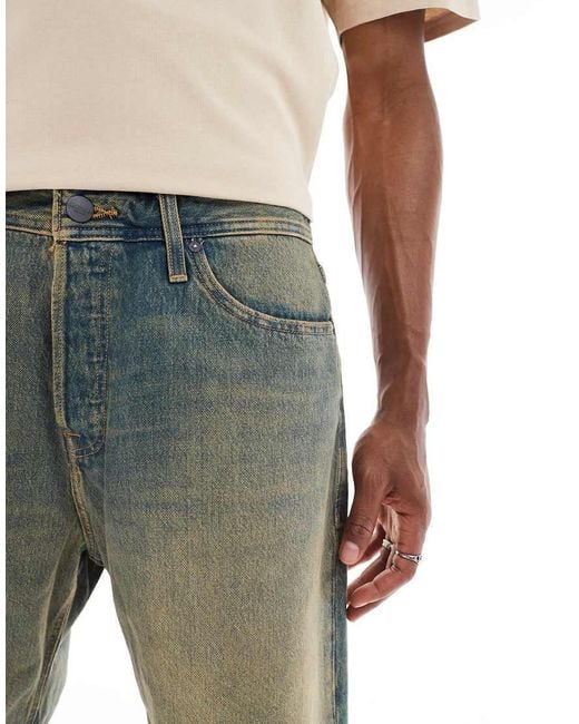 Jack & Jones Green Denim Jorts for men
