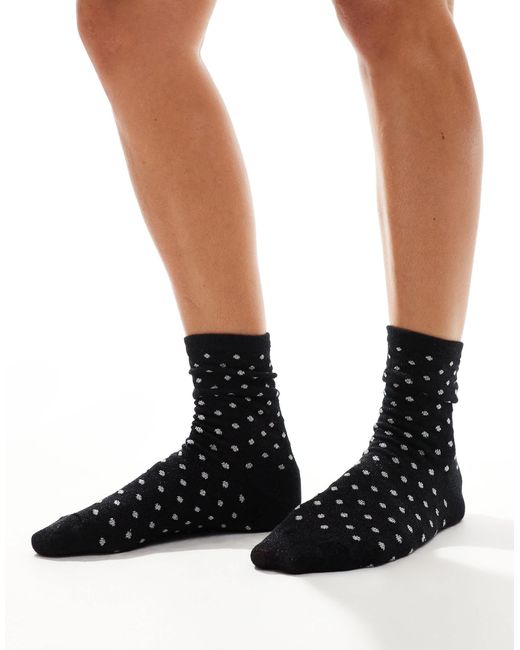 Pieces Black Glitter Polka Dot Socks