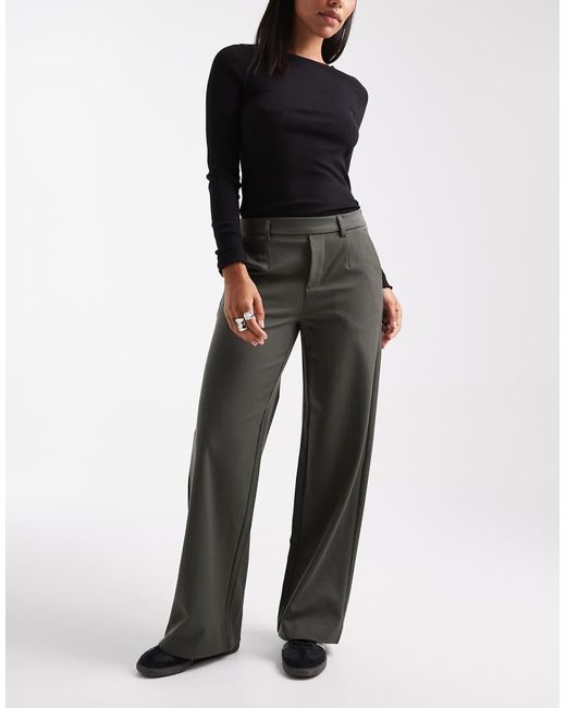Object Black Wide Leg Tailored Trousers