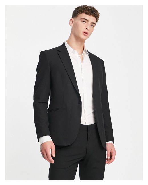 River Island Super Skinny Suit Jacket in Black for Men | Lyst