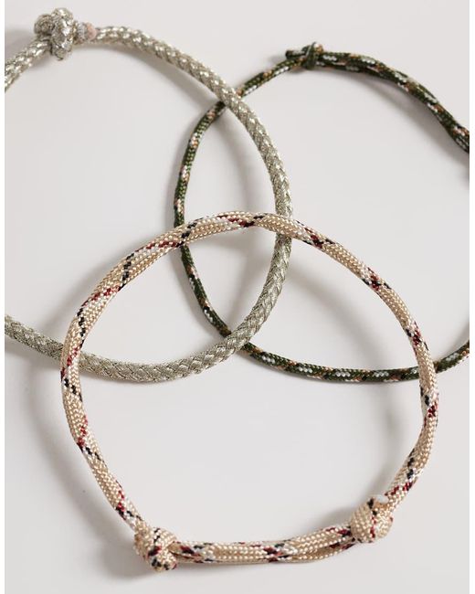ASOS Gray 5 Pack Rope Puller Bracelet for men