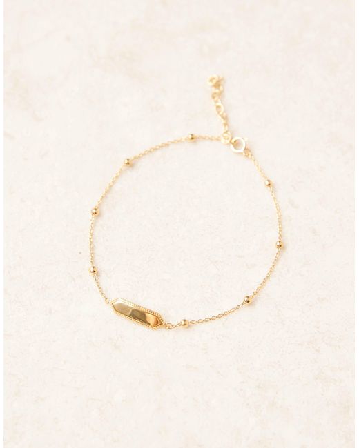 Bracelet chaîne avec boules et pendentif hexagonal en argent massif ASOS pour homme en coloris Natural