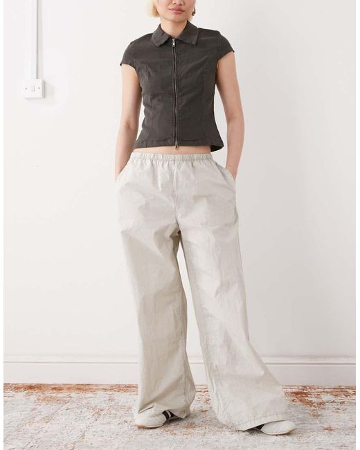 Weekday Natural Ripstop Oversized Drawstring Trousers