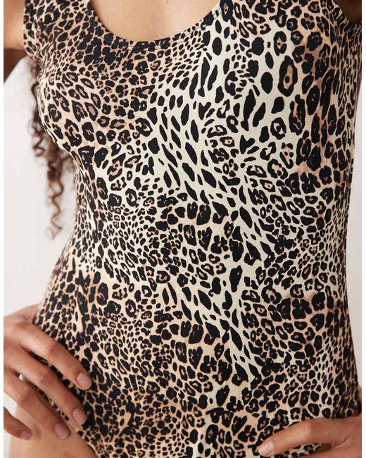 Threadbare Brown Scoop Neck Swimsuit