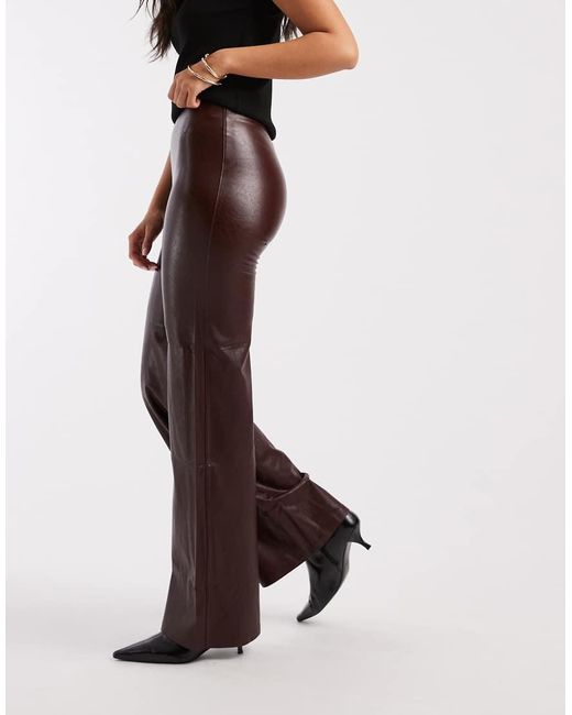 Commando Brown Faux Leather Wide Leg Pant