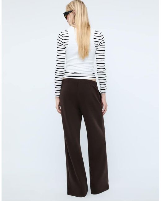 Stradivarius Brown Wide Leg Trousers With Seam Detail