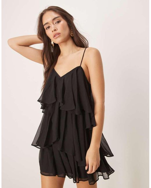 ASOS Natural Tiered Cami Layered Mini Dress