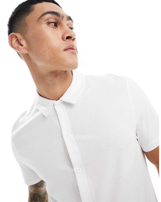 ASOS – hemd aus jersey in White für Herren