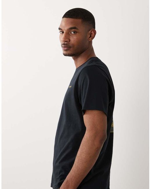 Columbia Black Csc Box Logo Back T-shirt for men