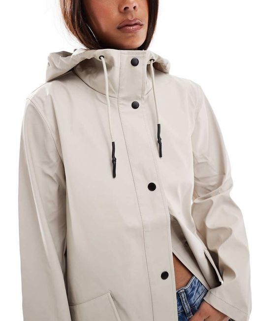 ONLY White Hooded Raincoat